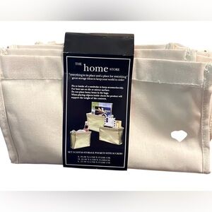 Home Store set of 3 canvas storage pockets with suckers